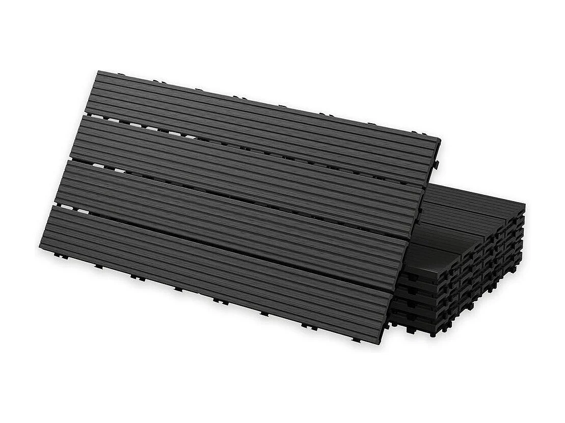 Baldosas de exterior – madera composite WPC, antideslizantes, set de 6 (1.08 m²) – Yoevu