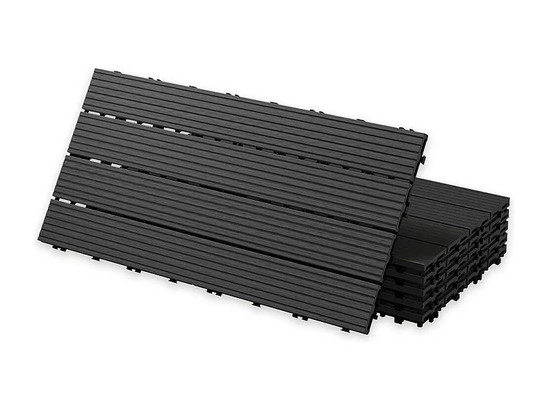 Baldosas de exterior – madera composite WPC, antideslizantes, set de 6 (1.08 m²) – Yoevu