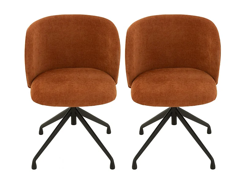 Chaises pivotantes réglables en hauteur en tissu (lot de 2) - MIA