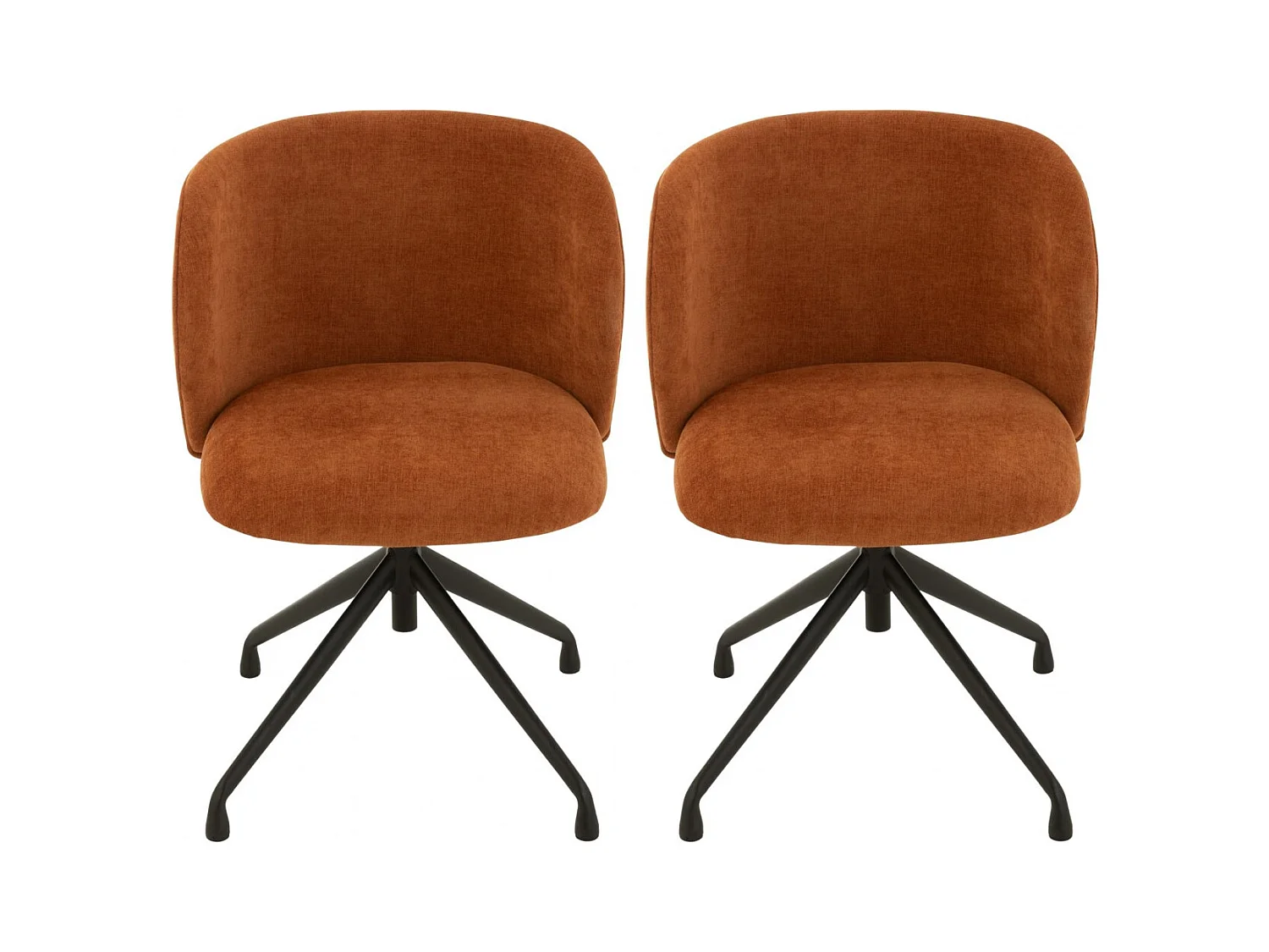 Chaises pivotantes réglables en hauteur en tissu (lot de 2) - MIA