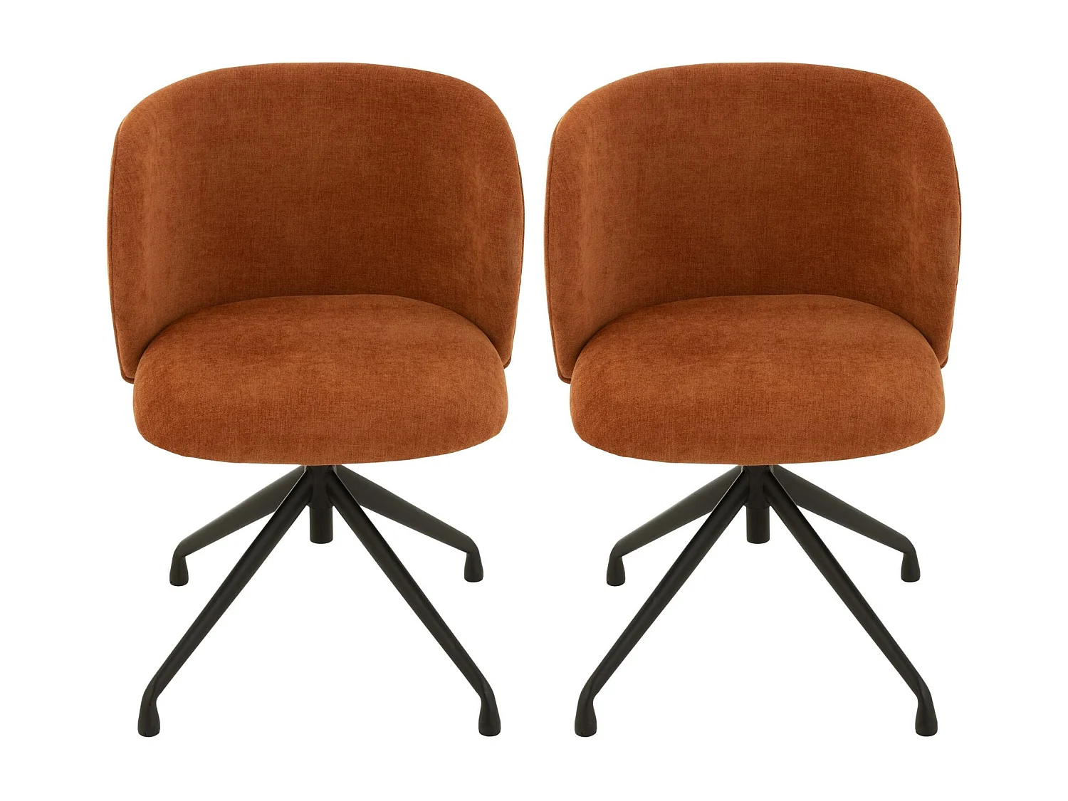 Chaises pivotantes réglables en hauteur en tissu (lot de 2) - MIA