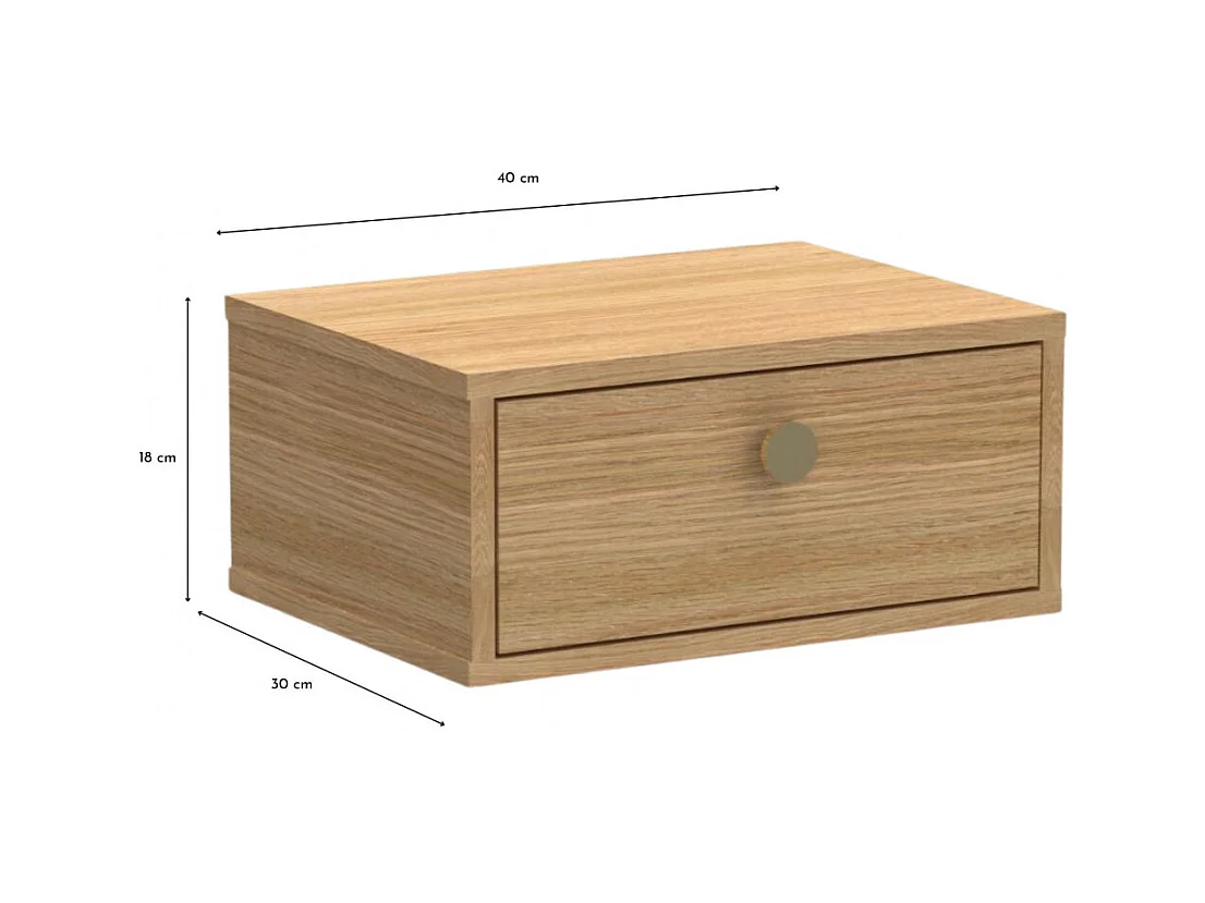 Chevet suspendu 1 tiroir de style scandinave - BELFORT