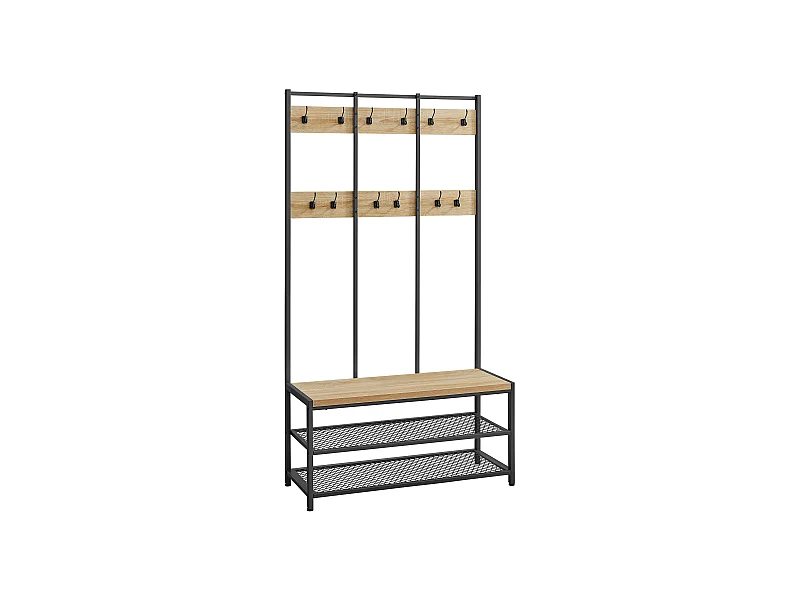 Valora Kledingrek met Zitting en 2 Schoenenplanken – Sonoma Eiken
