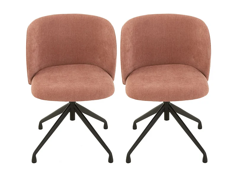 Chaises pivotantes réglables en hauteur en tissu (lot de 2) - MIA