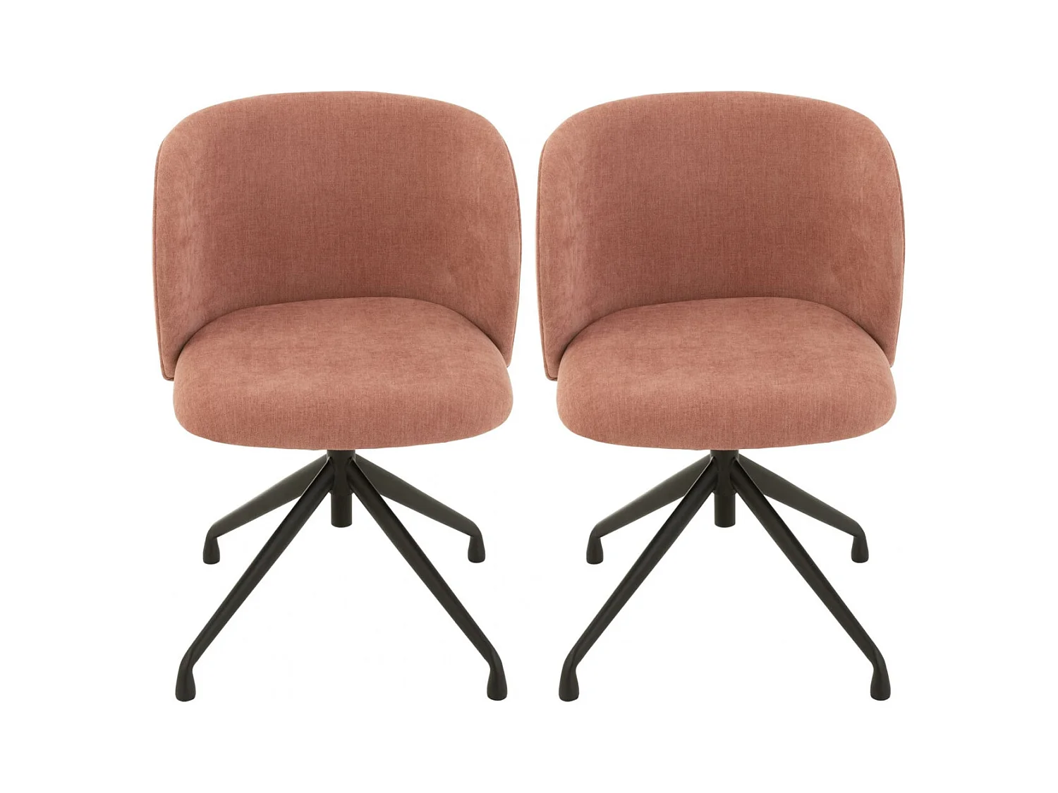 Chaises pivotantes réglables en hauteur en tissu (lot de 2) - MIA