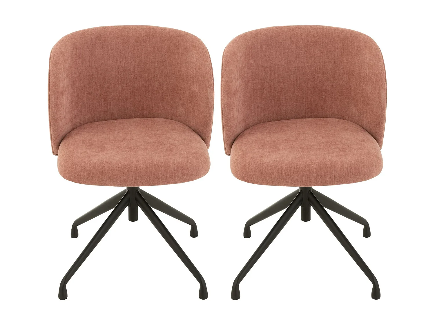 Chaises pivotantes réglables en hauteur en tissu (lot de 2) - MIA