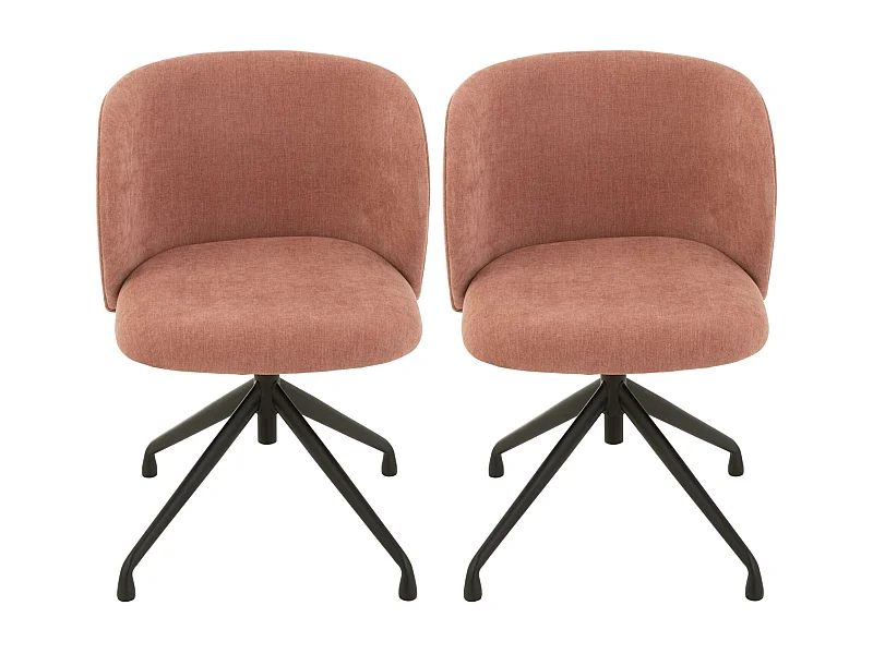 Chaises pivotantes réglables en hauteur en tissu (lot de 2) - MIA