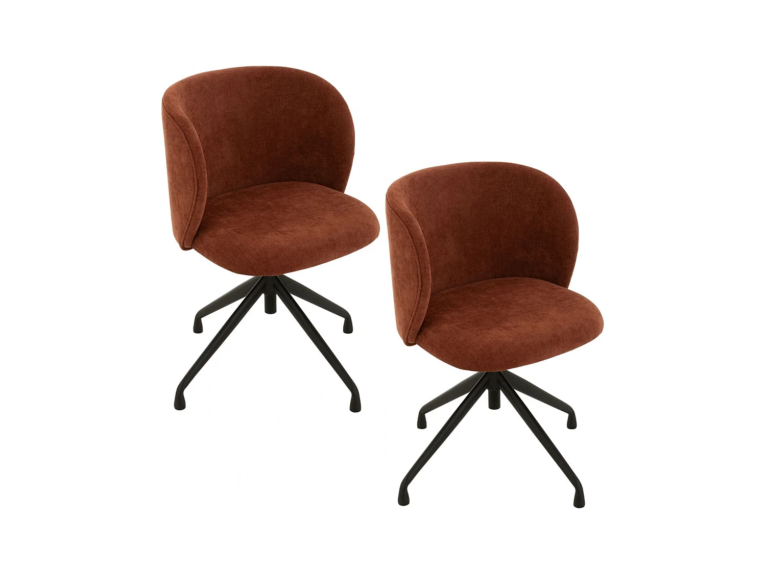 Chaises pivotantes réglables en hauteur en tissu (lot de 2) - MIA