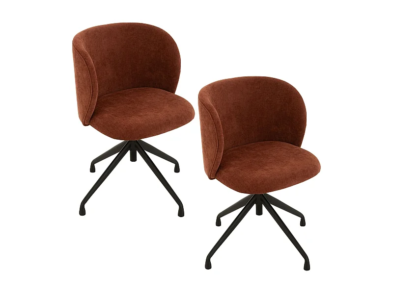Chaises pivotantes réglables en hauteur en tissu (lot de 2) - MIA