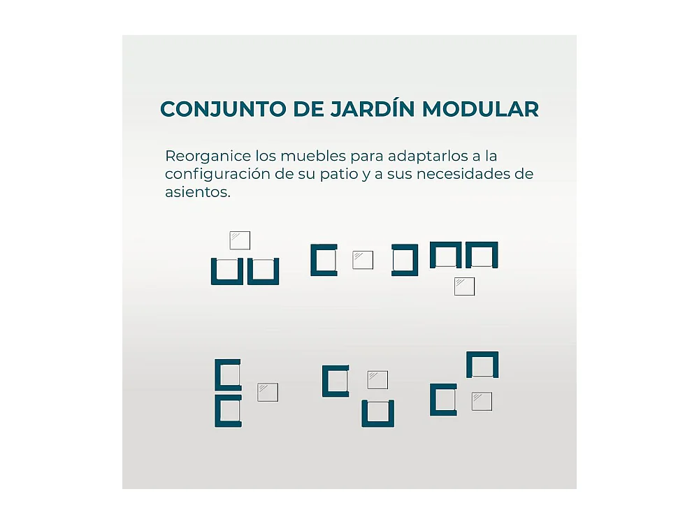 Set de jardín de ratán – 3 piezas, 2 sillas con cojines y mesa de cristal – Yoevu