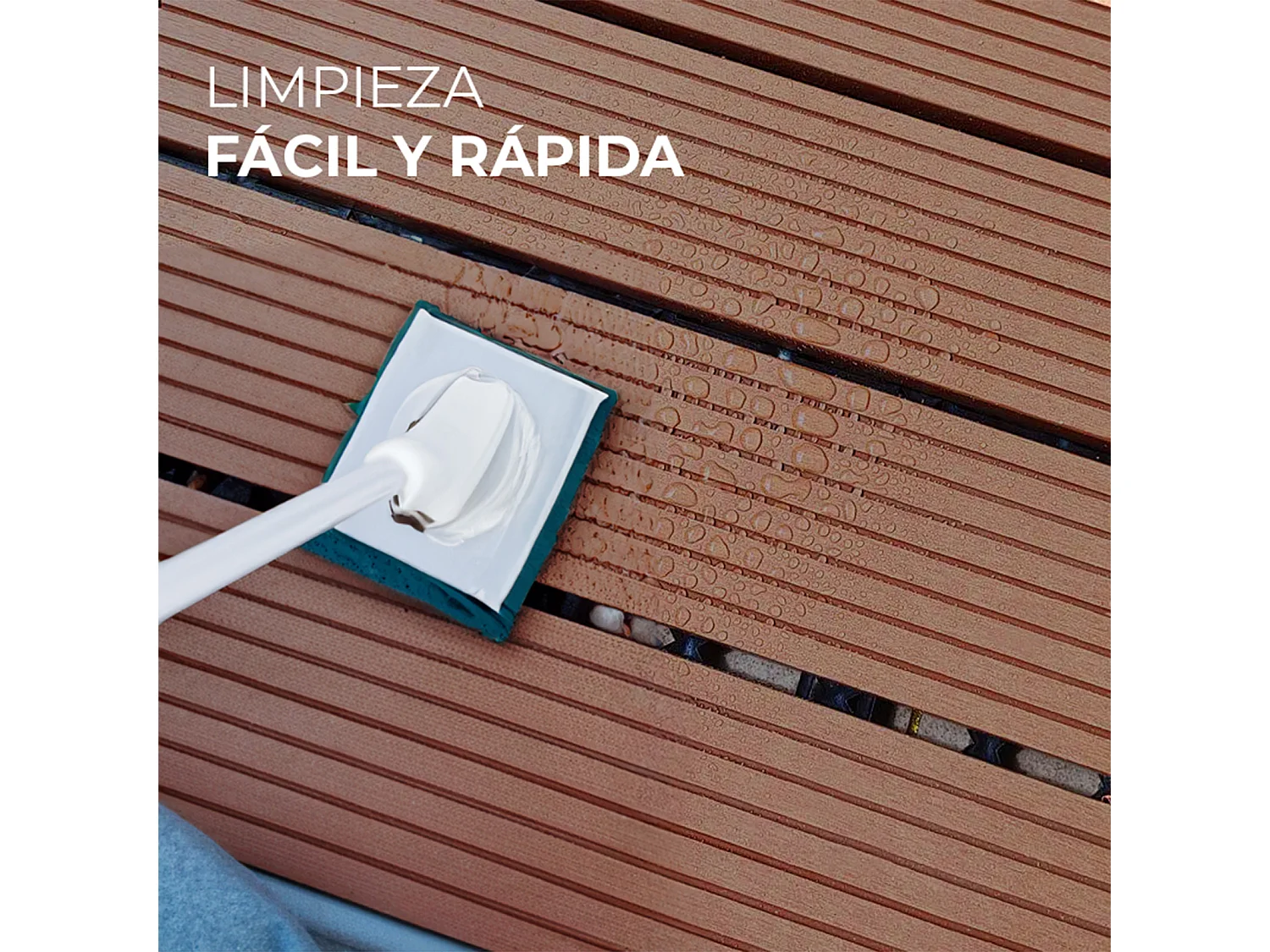 Baldosas de exterior – set de 11 piezas (1 m²), composite WPC antideslizante 30x30 cm