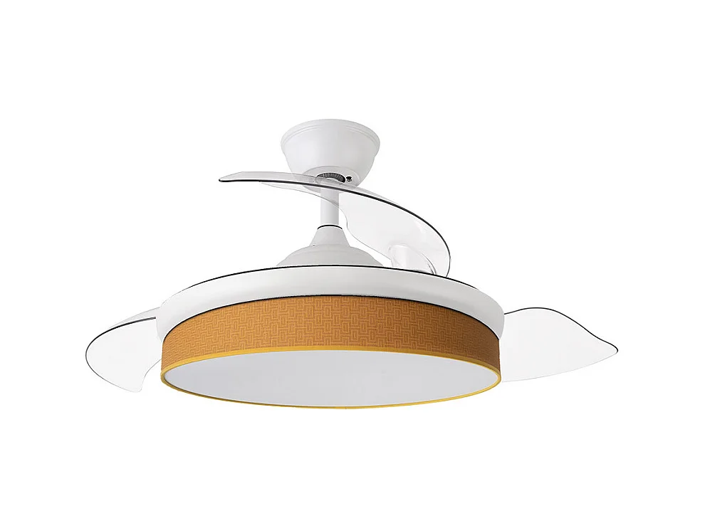 Ventilador DC Moda blanco/naranja LED 91 cm con mando