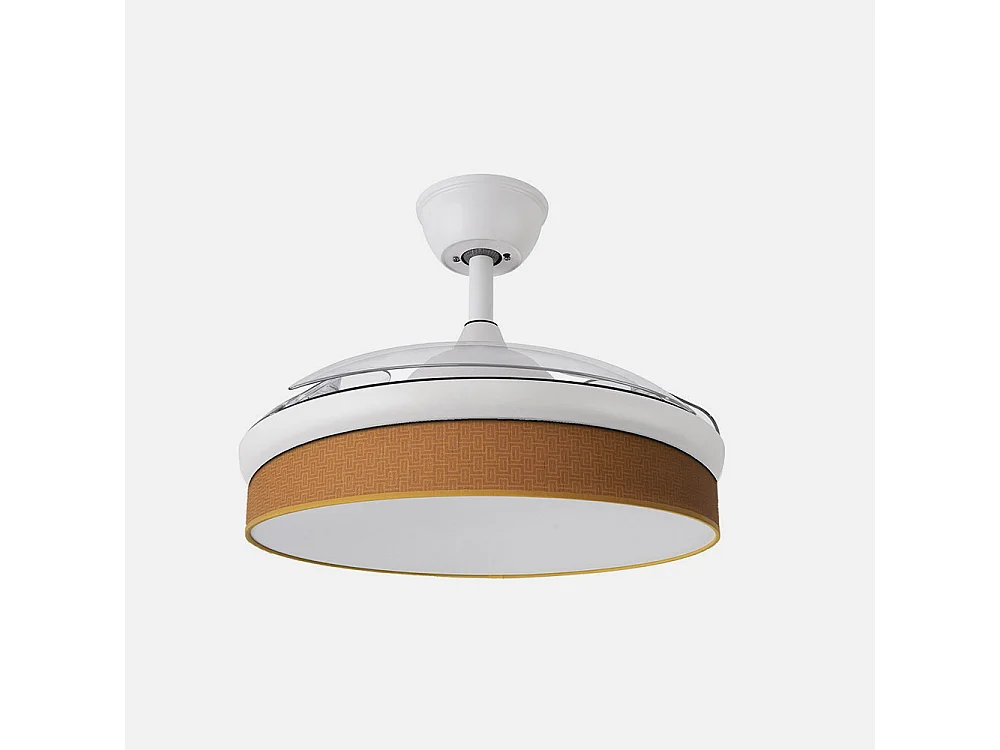 Ventilador DC Moda blanco/naranja LED 91 cm con mando