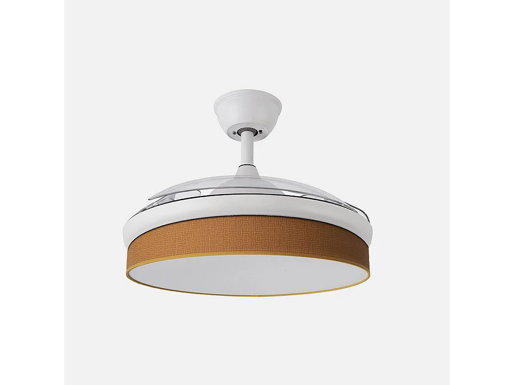 Ventilador DC Moda blanco/naranja LED 91 cm con mando