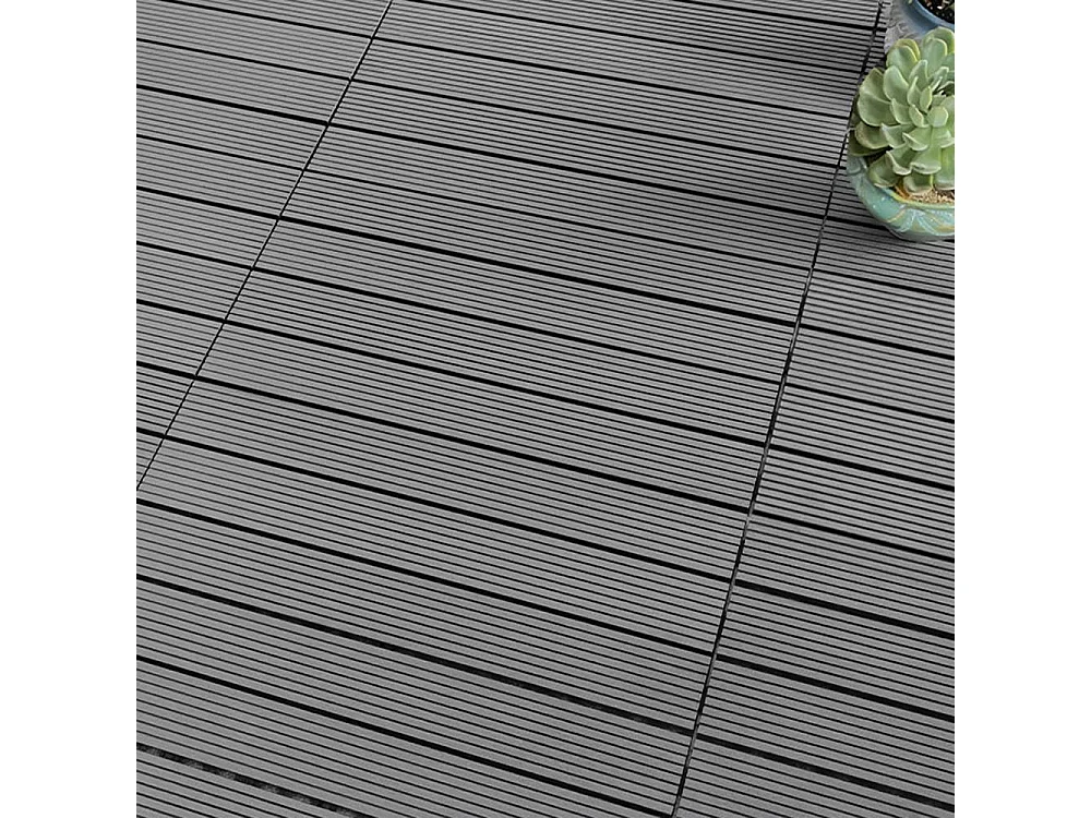 Baldosas de exterior – madera composite WPC, antideslizantes, set de 6 (1.08 m²) – Yoevu