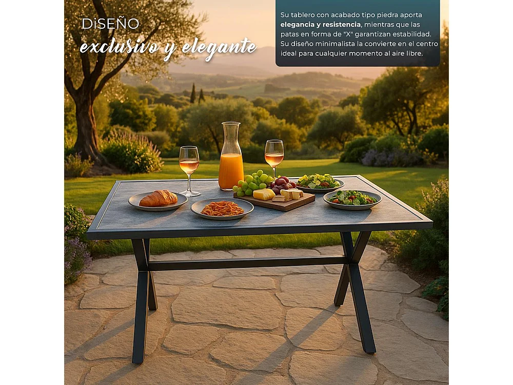 Conjunto de jardín – 7 plazas, aluminio resistente al óxido, sofá esquinero modular – Yoevu