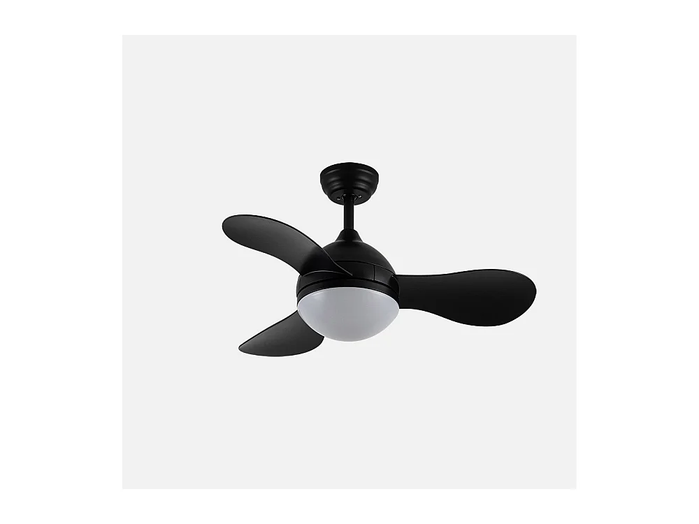 Ventilador DC Solido negro LED 24W con 3 aspas y mando