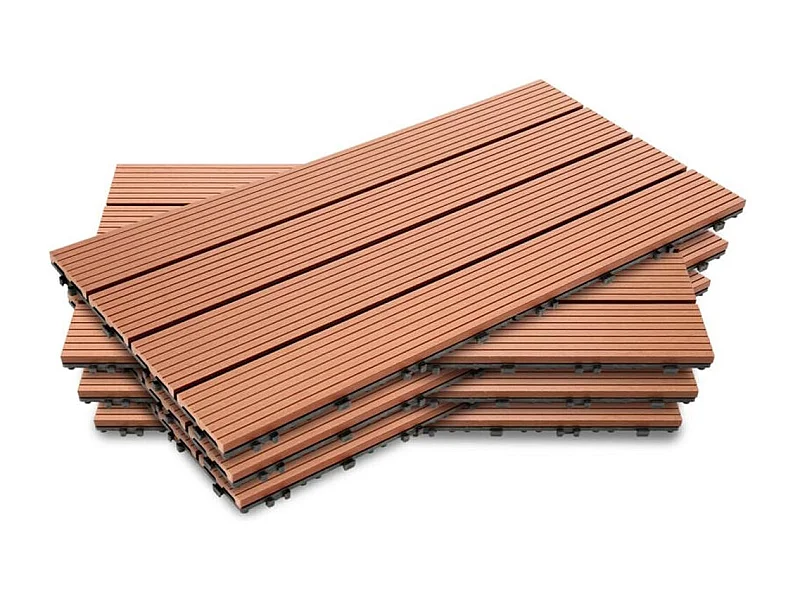 Baldosas de exterior – madera composite WPC, antideslizantes, set de 6 (1.08 m²)
