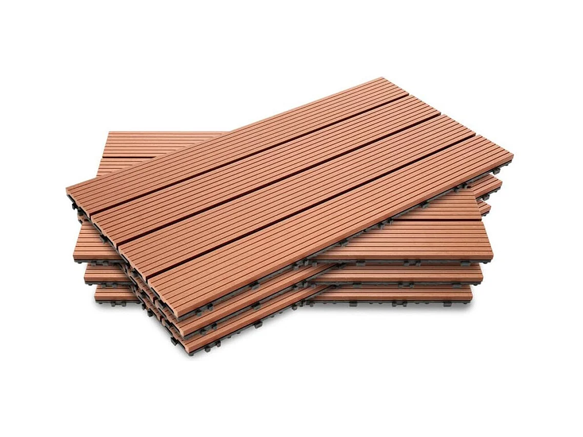 Baldosas de exterior – madera composite WPC, antideslizantes, set de 6 (1.08 m²)