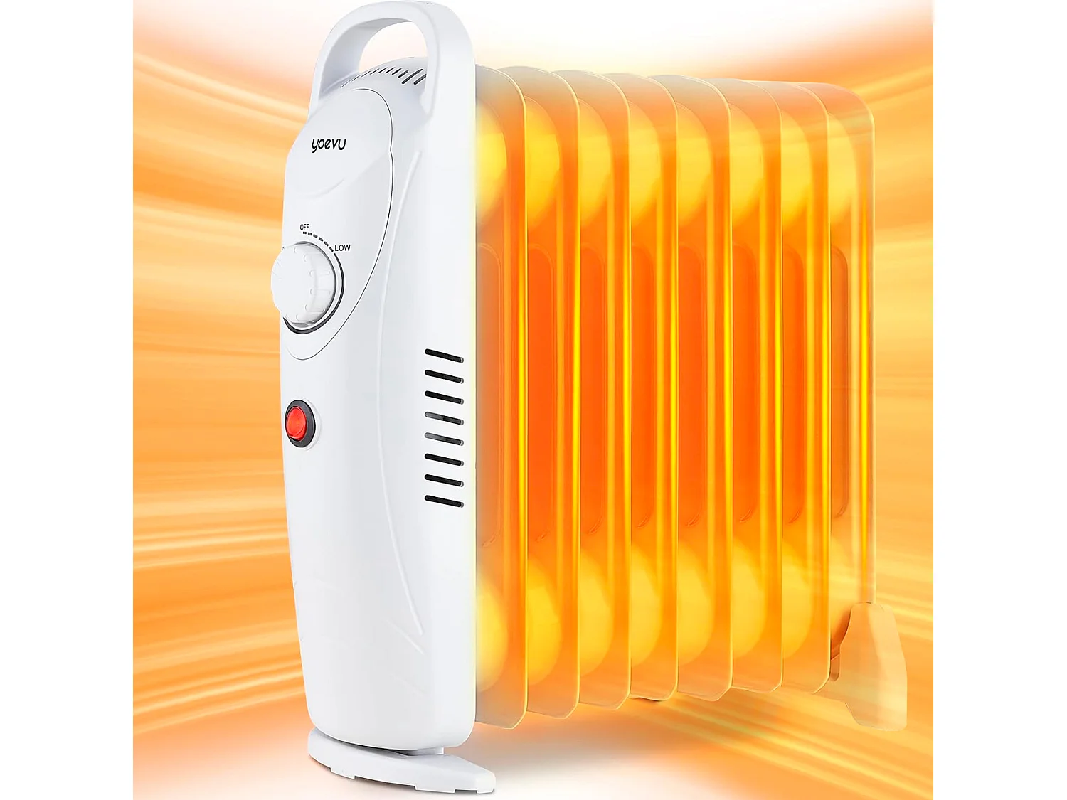 Radiador de aceite – 1000W, 9 elementos, blanco, compacto y portátil – Yoevu