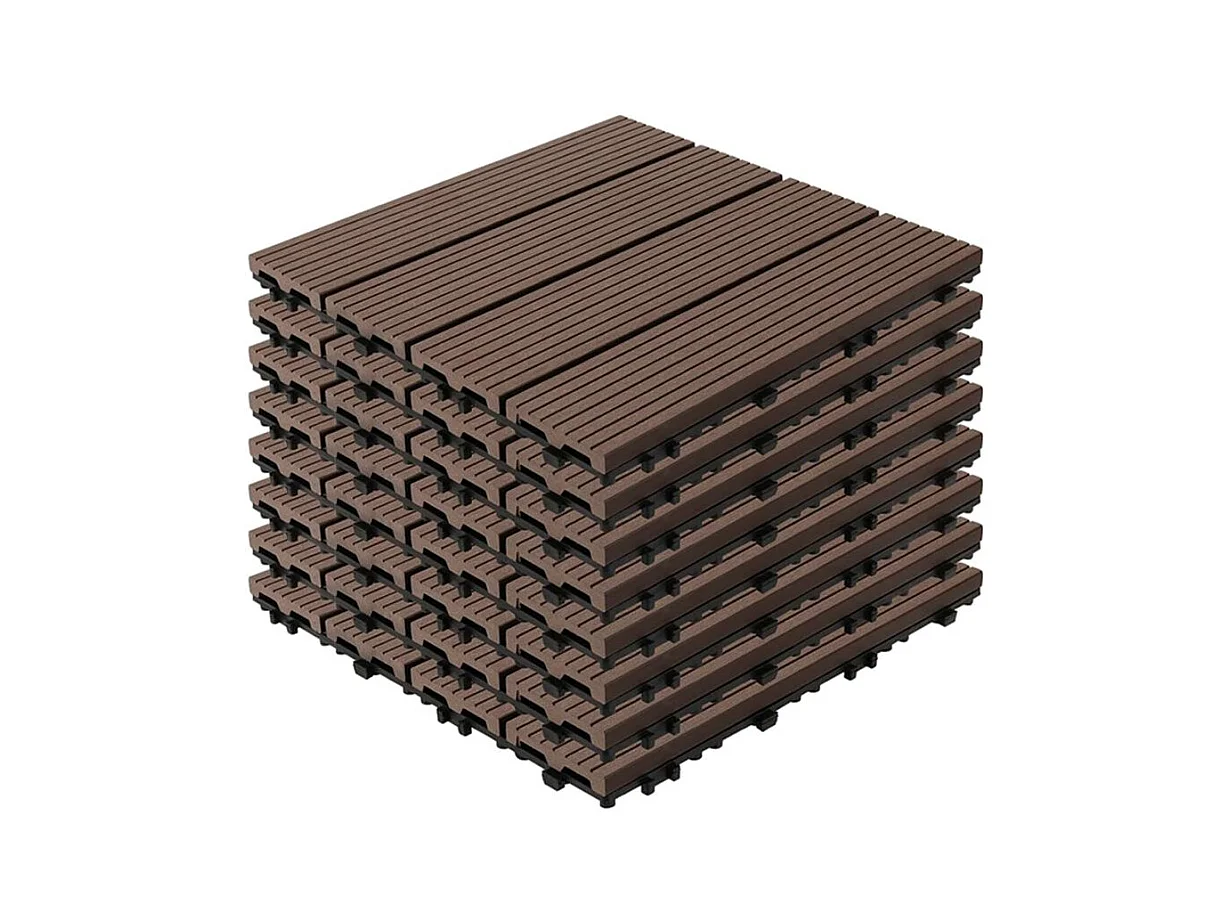 Baldosas de exterior – set de 11 piezas (1 m²), composite WPC antideslizante 30x30 cm