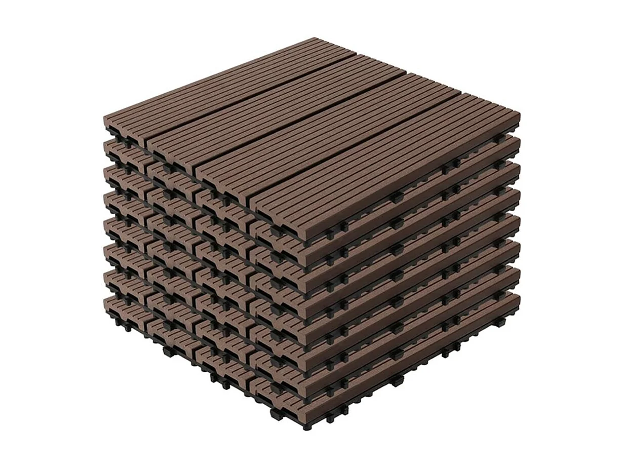 Baldosas de exterior – set de 11 piezas (1 m²), composite WPC antideslizante 30x30 cm