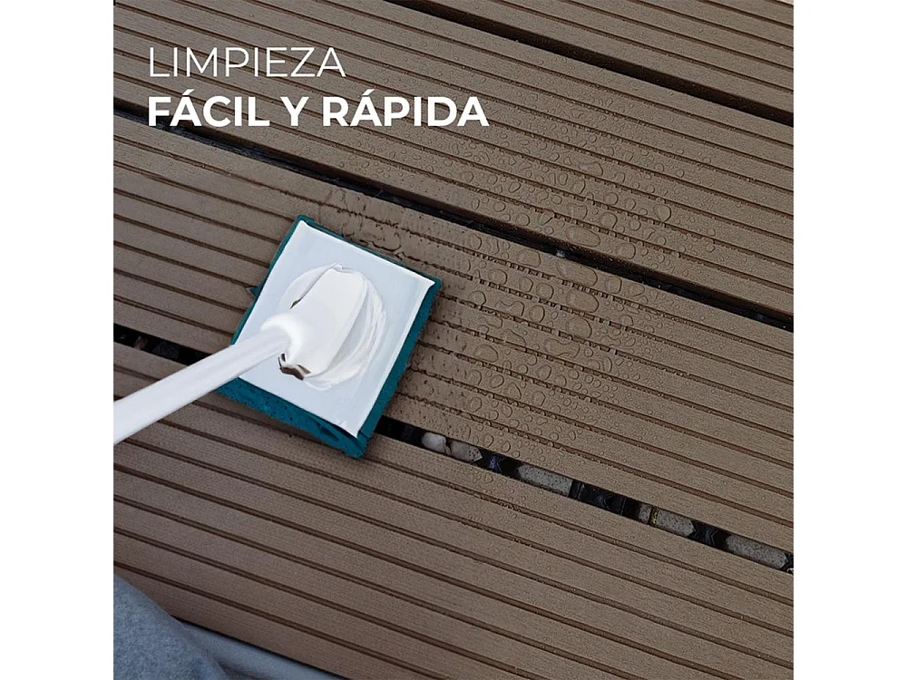 Baldosas de exterior – set de 11 piezas (1 m²), composite WPC antideslizante 30x30 cm