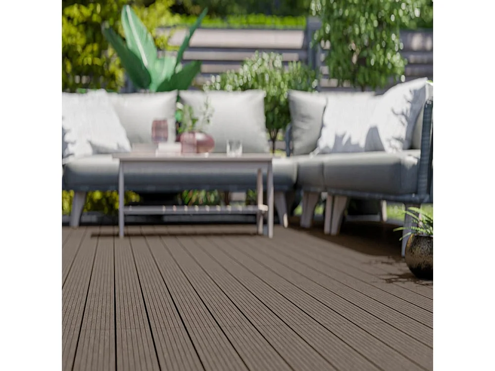 Baldosas de exterior – madera composite WPC, antideslizantes, set de 6 (1.08 m²) – Yoevu