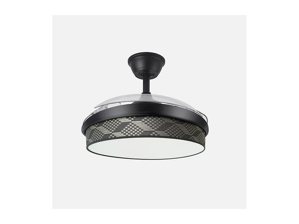 Ventilador DC Moda negro/tetris gris LED 91 cm con mando