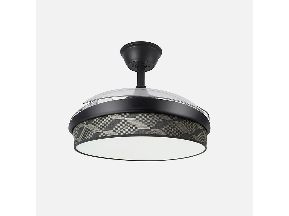 Ventilador DC Moda negro/tetris gris LED 91 cm con mando