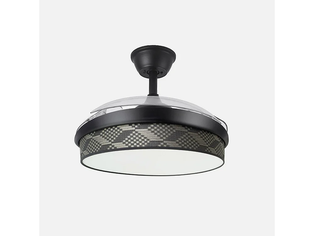 Ventilador DC Moda negro/tetris gris LED 91 cm con mando