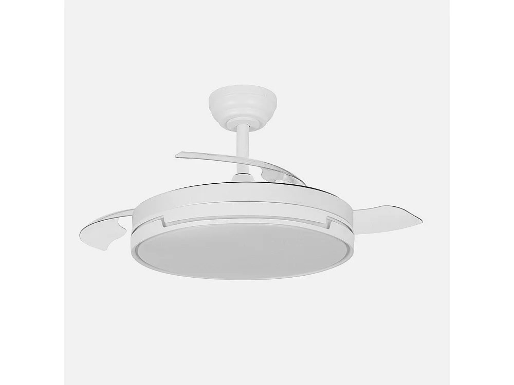 Ventilador Papiro blanco LED 59W con aspas desplegables y mando