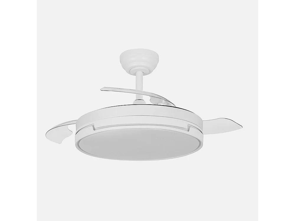 Ventilador Papiro blanco LED 59W con aspas desplegables y mando