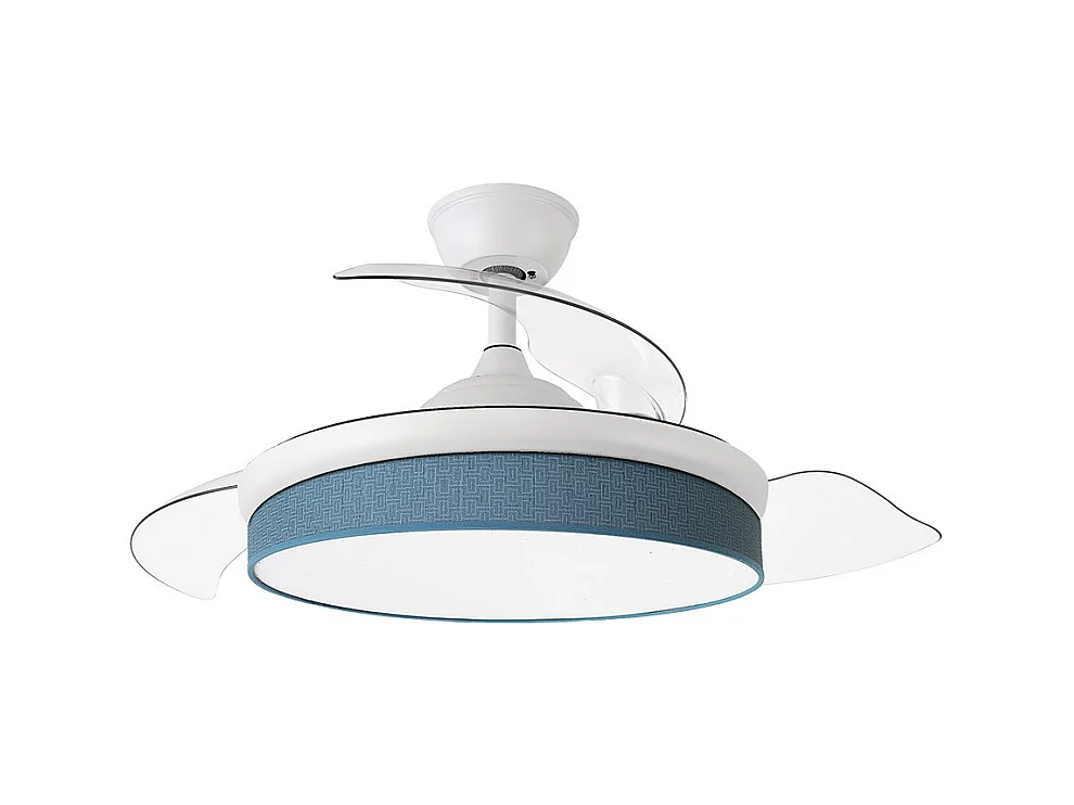 Ventilador DC Moda blanco/azul LED 91 cm con mando y memoria