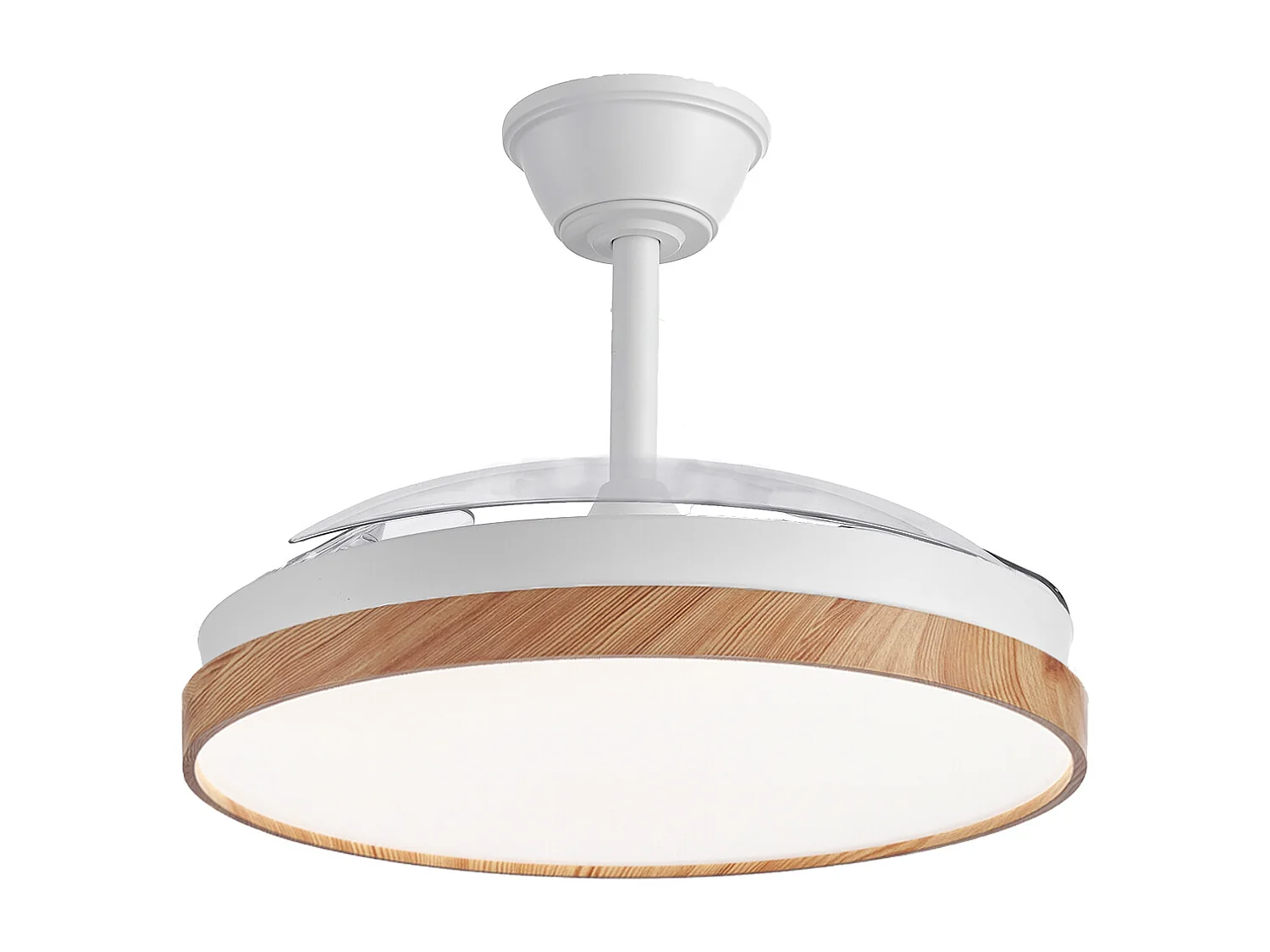 Ventilador de techo inteligente – 72 W, LED regulable, Alexa, WiFi, aspas retráctiles – Nature