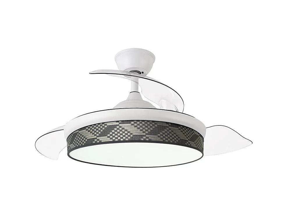 Ventilador DC Moda blanco/tetris gris LED 91 cm con mando