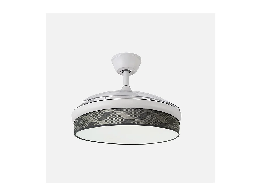Ventilador DC Moda blanco/tetris gris LED 91 cm con mando