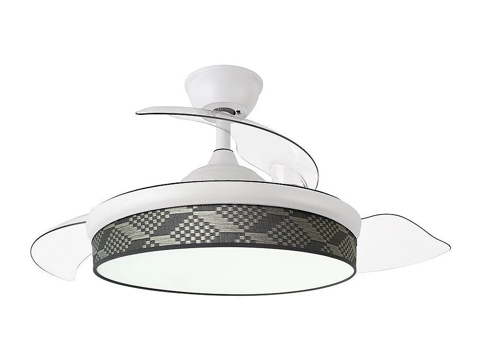 Ventilador DC Moda blanco/tetris gris LED 91 cm con mando
