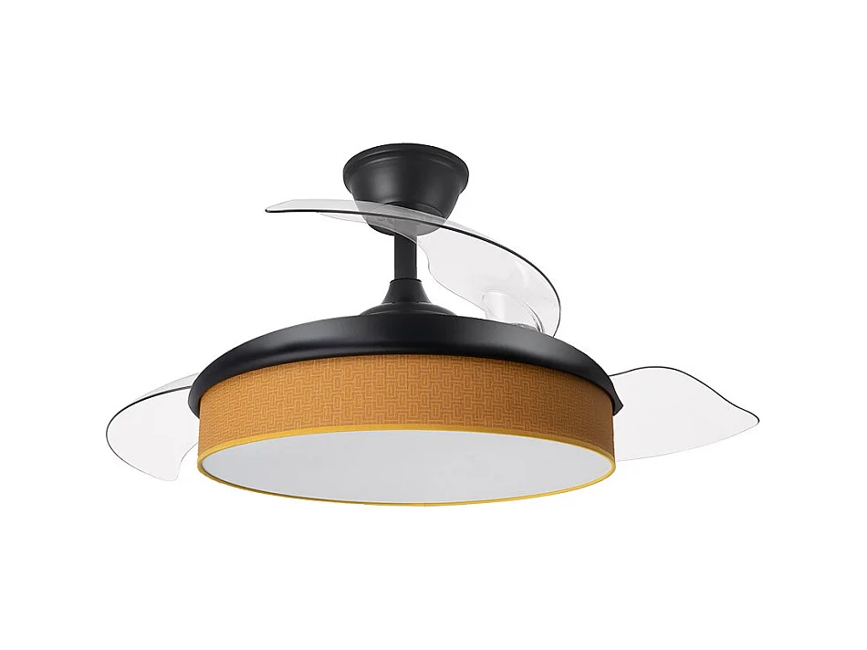 Ventilador DC Moda negro/naranja LED 91 cm con mando