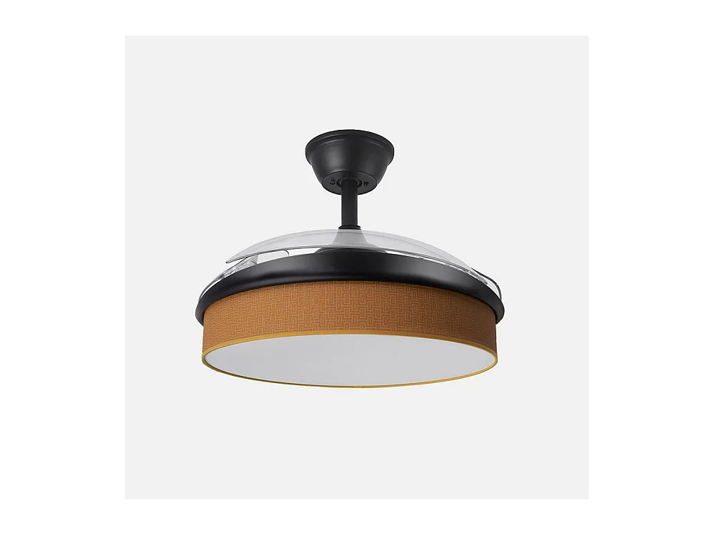 Ventilador DC Moda negro/naranja LED 91 cm con mando