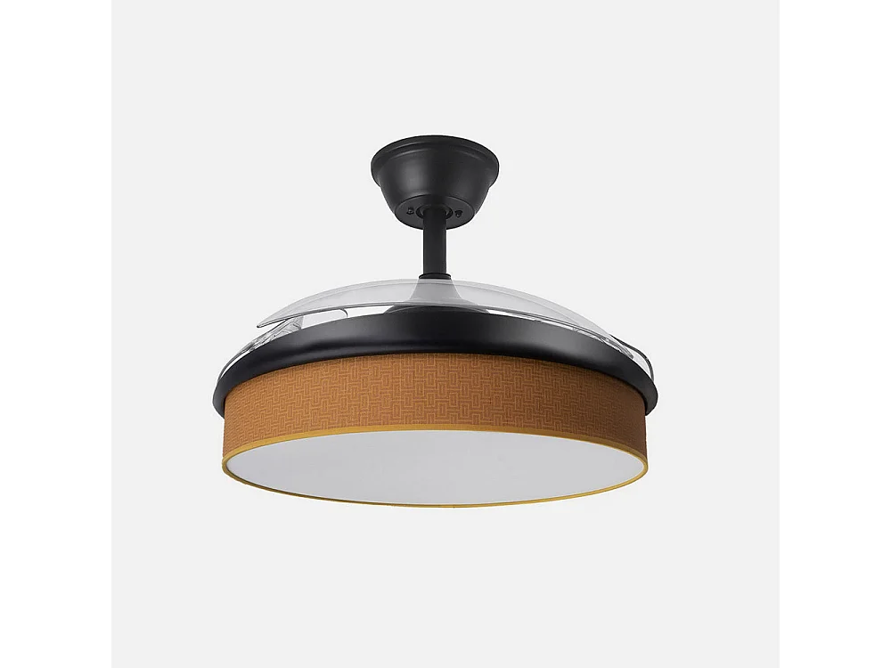 Ventilador DC Moda negro/naranja LED 91 cm con mando