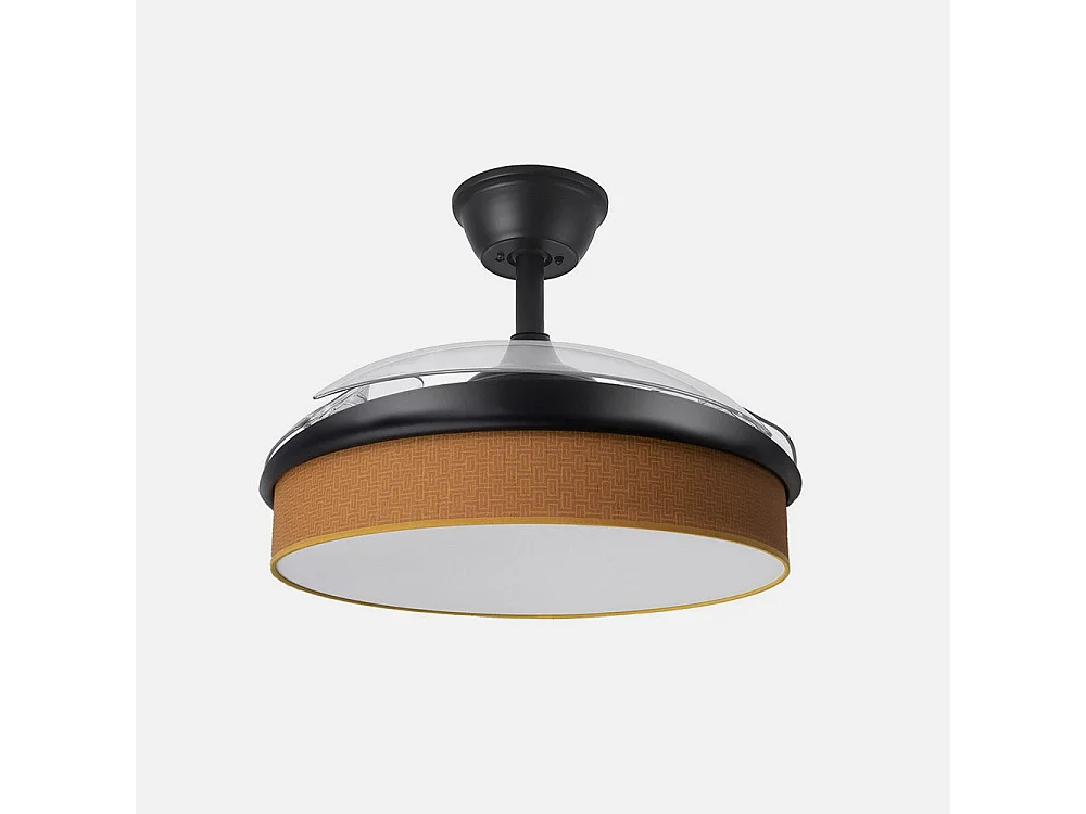 Ventilador DC Moda negro/naranja LED 91 cm con mando