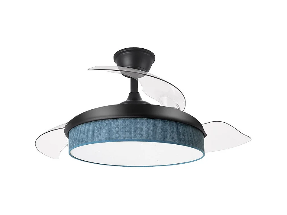 Ventilador DC Moda negro/azul LED 91 cm con mando