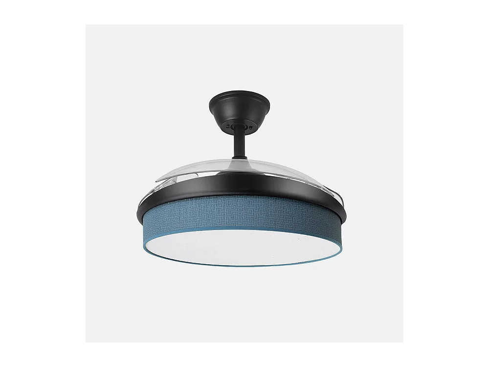 Ventilador DC Moda negro/azul LED 91 cm con mando