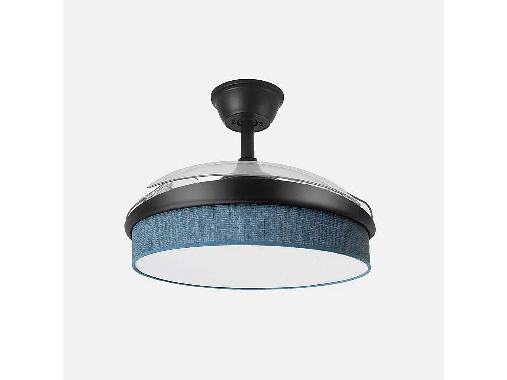 Ventilador DC Moda negro/azul LED 91 cm con mando