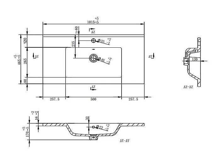 Mueble de baño suspendido estriado rosa con lavabo encastrado y columna - 100 cm - SATARA