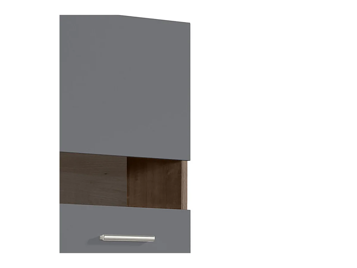 Cuisine 2 éléments couleur chêne/gris- Longueur 80 x Profondeur 51.6 x Hauteur 206.5 cm