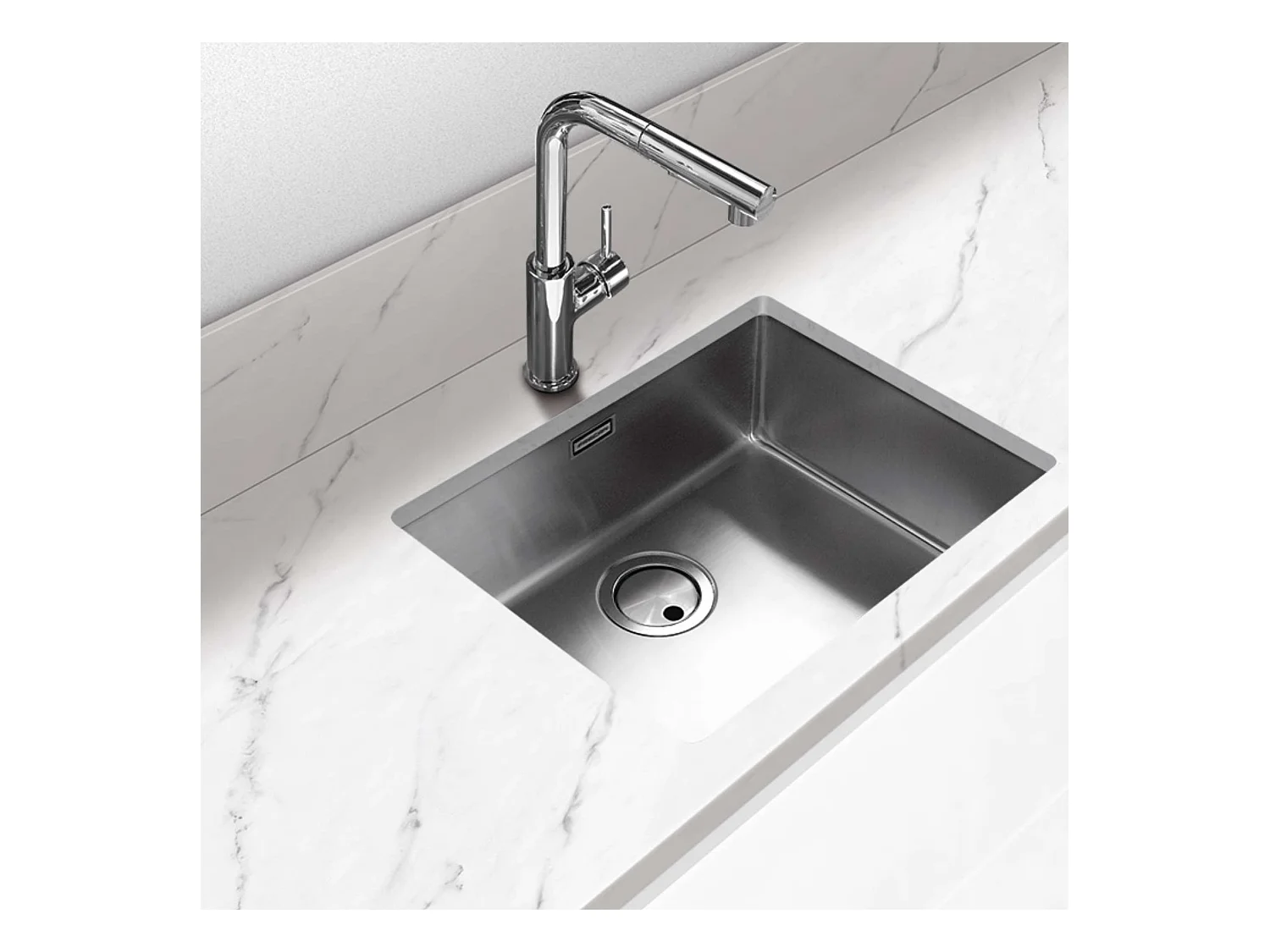 Évier sous-plan 1 Cuve 40x40x20cm R25mm - Acier inox 18/10 -  ZN Top FRÉCAN