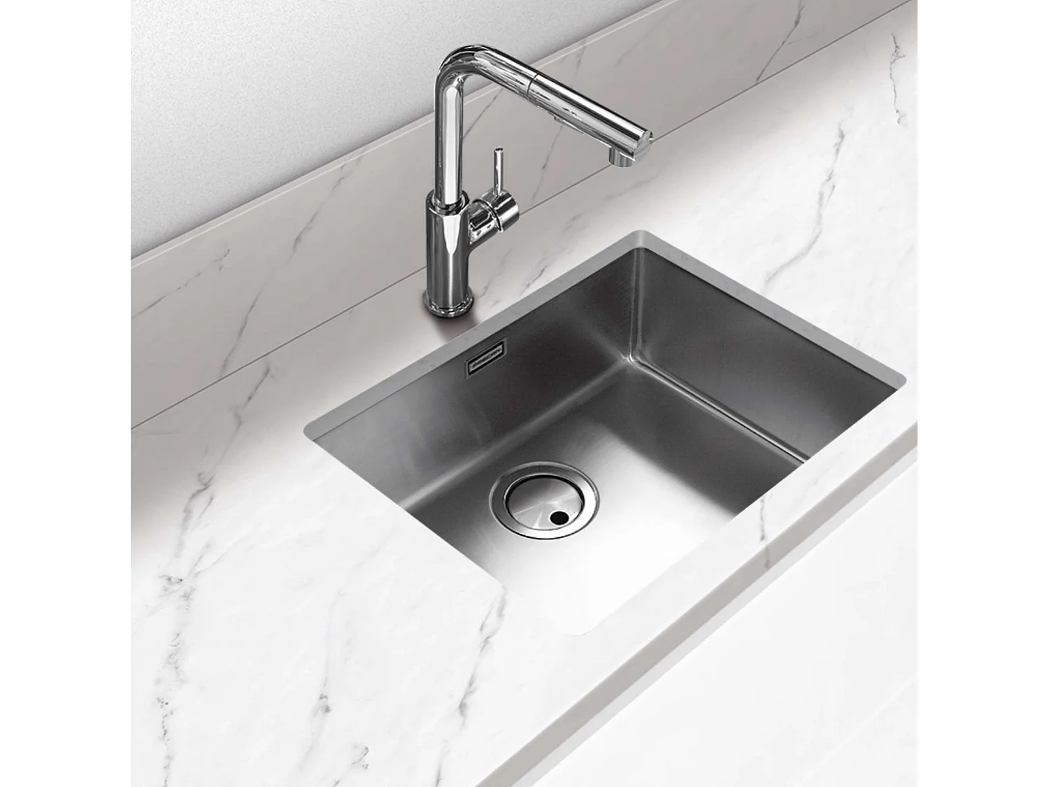 Évier sous-plan 1 Cuve 40x40x20cm R25mm - Acier inox 18/10 -  ZN Top FRÉCAN