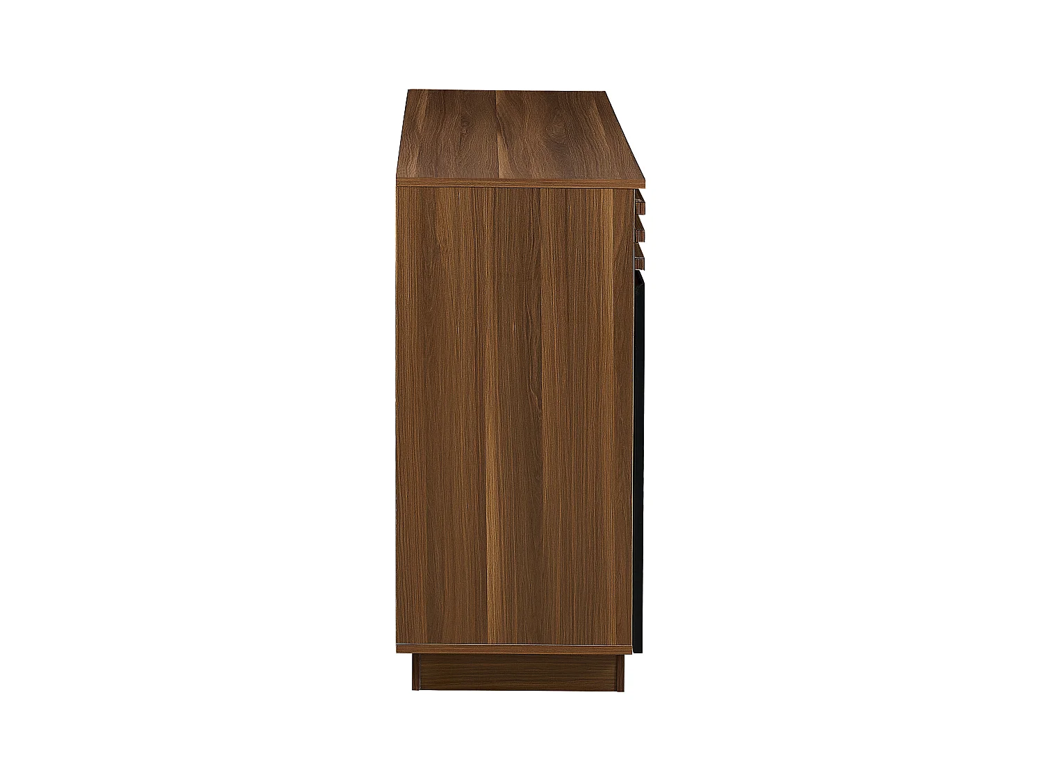 Buffet moderne 150x40x85 cm - 2 tiroirs et 4 portes - aspect bois - MDF - Noir + Marron